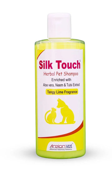 Areion Vet Silk Touch Herbal Pet Shampoo With Aloe vera, Neem & Tulsi - Tangy Lime